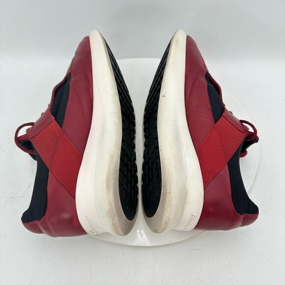 Salvatore Ferragamo Men Size 9EE Red Burgundy Black Leather Low Top Lace Up Shoe - Picture 6 of 11